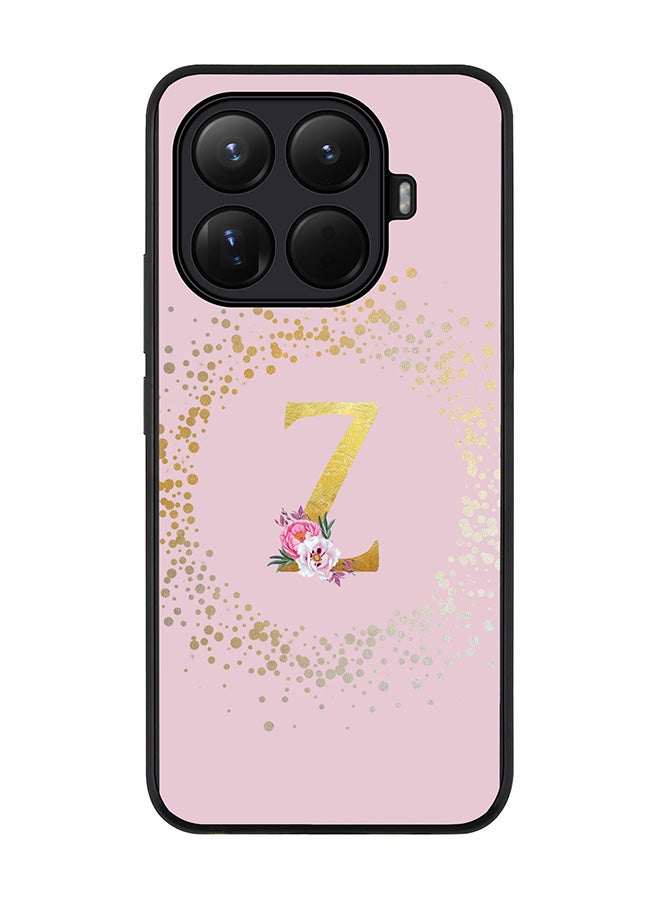 For Xiaomi 15T Pro Case,Slim fit Camera Protection, Shockproof Thin Phone cover  - Custom Monogram Floral - Z  (Pink )